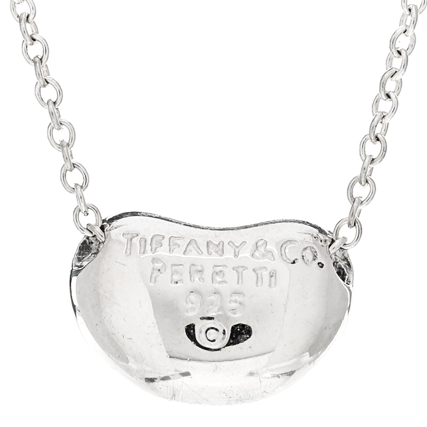 Sterling Silver 11mm Elsa Peretti Bean Pendant Necklace