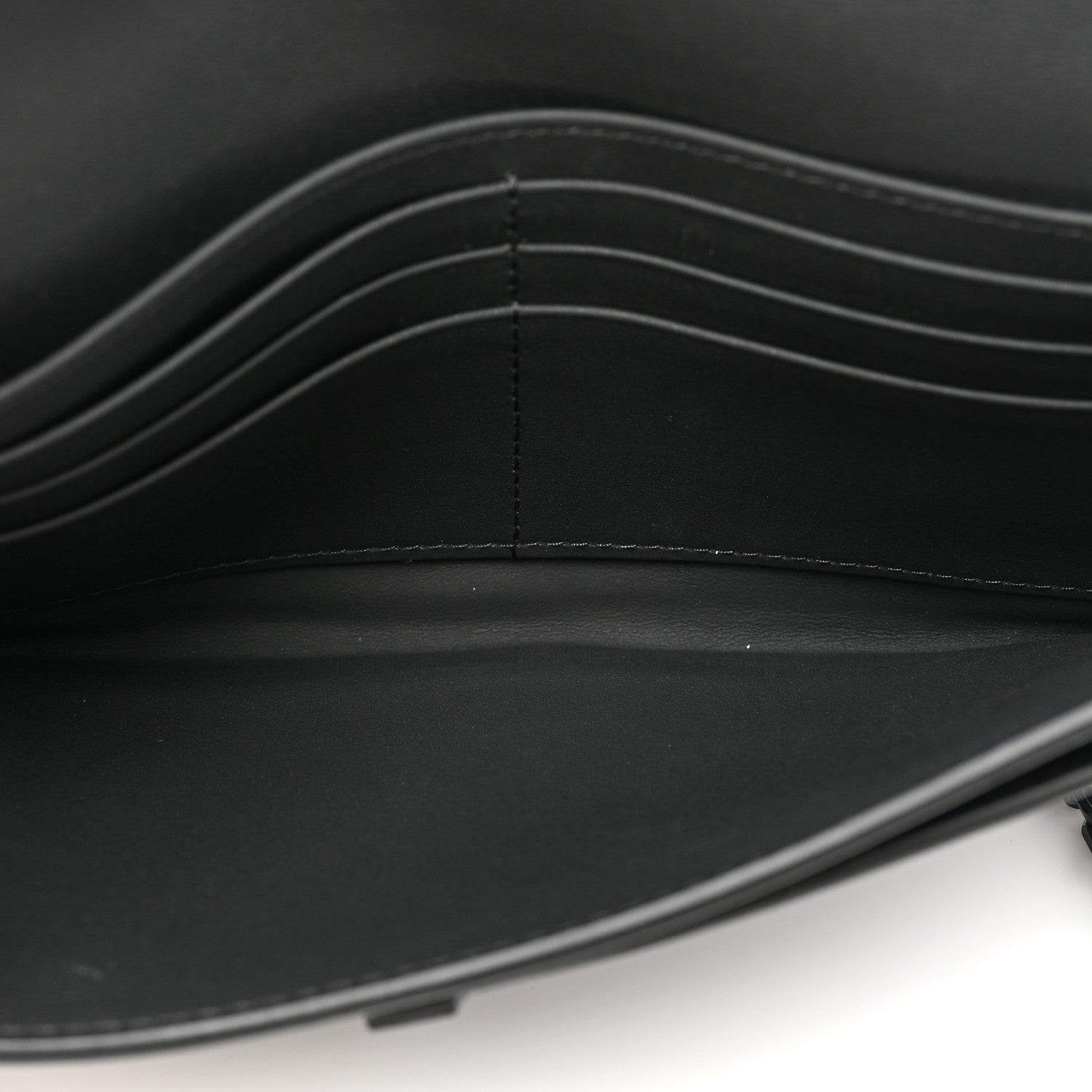 Christian Dior Ultra Matte Calfskin Saddle Chain Wallet Pouch Black 7 of 13