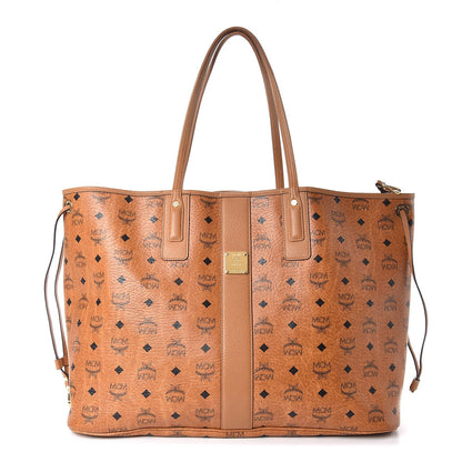 MCM Visetos Large Liz Reversible Shopper Tote Cognac 3 of 15