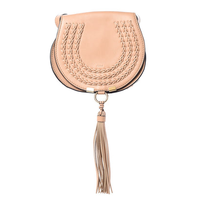 Chloe Calfskin Braided Mini Marcie Round Crossbody Bag Blush Nude 1 of 7