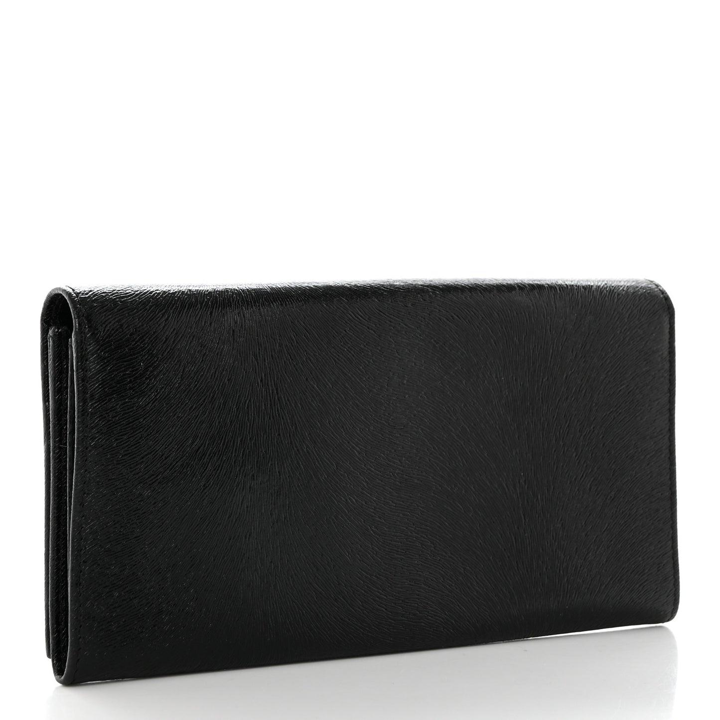 Shiny Calfskin Continental Wallet Black