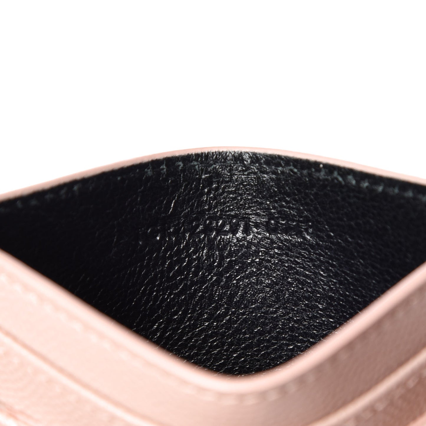 Grain De Poudre Matelasse Chevron Monogram Credit Card Case Pale Pink