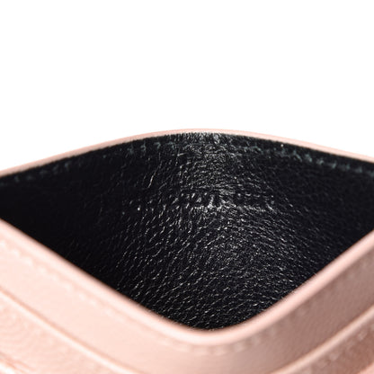 Saint Laurent Grain De Poudre Matelasse Chevron Monogram Credit Card Case Pale Pink 7 of 9