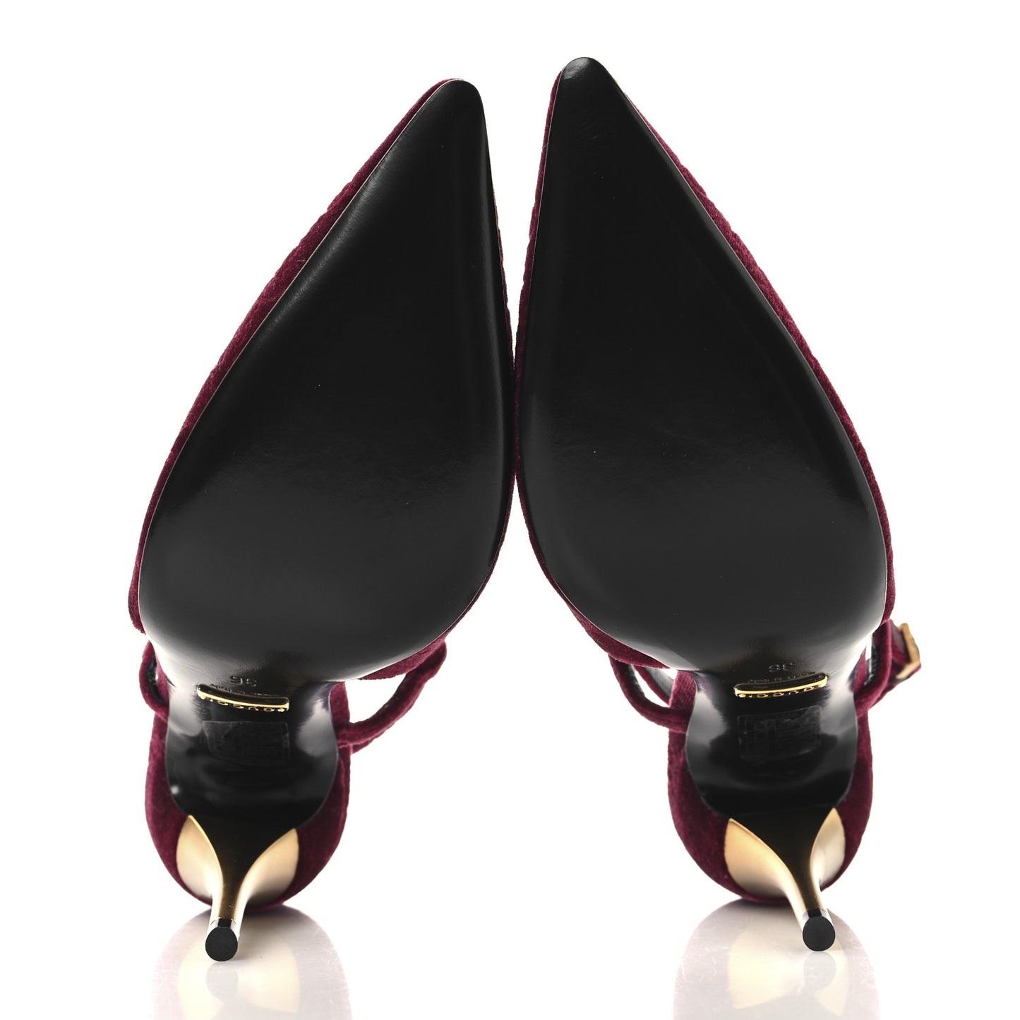 Velvet GG Monogram Slingback 115mm Pumps 36 Red Grape