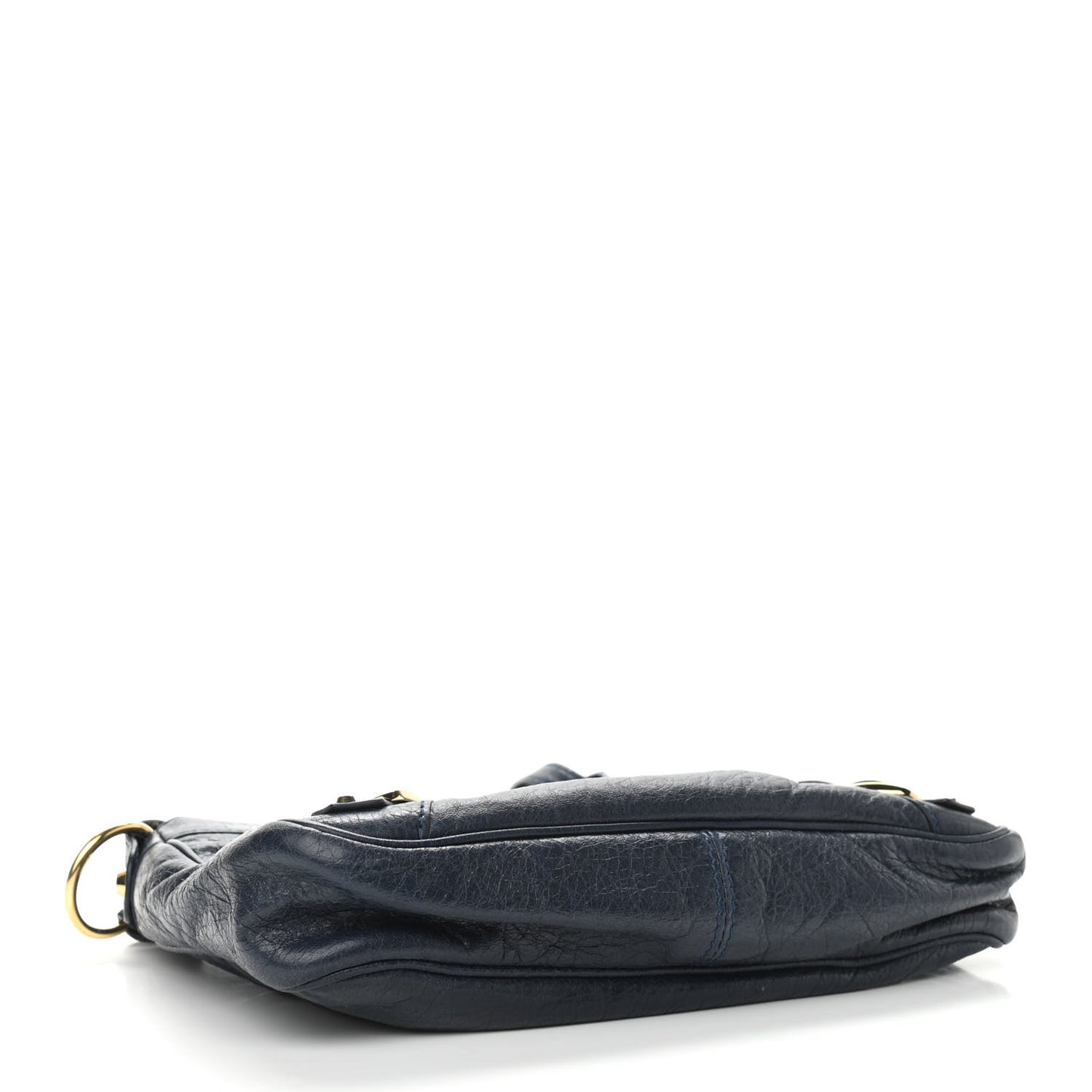 Agneau Classic Silver Hardware Hip Bleu Obscur