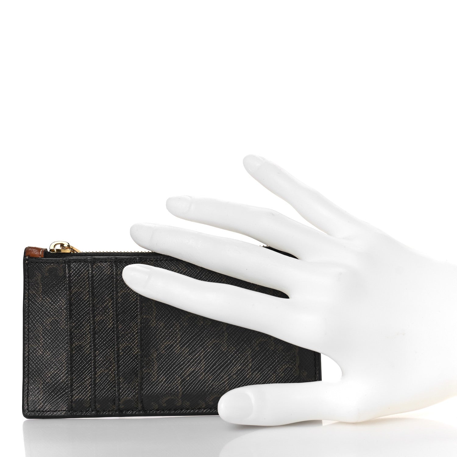 Celine Triomphe Canvas Zipped Card Holder Tan 2 of 9