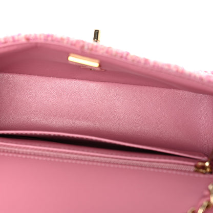 Chanel Tweed Quilted Mini Rectangular Flap Pink 5 of 10