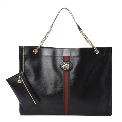 Gucci Calfskin Maxi Rajah Chain Tote Black 1 of 8