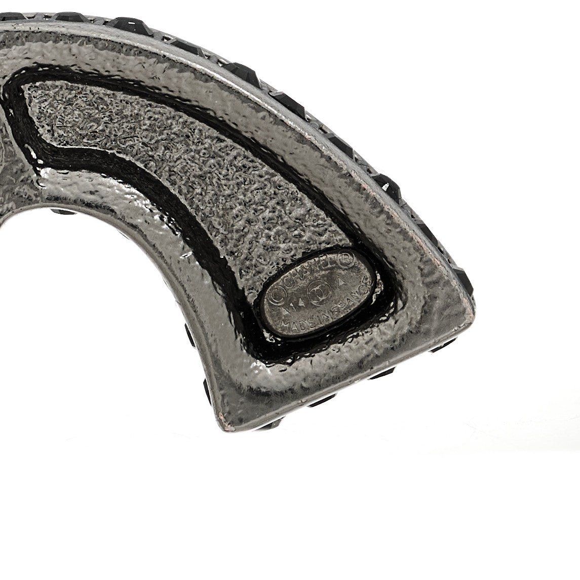Chanel Baguette Crystal Ruthenium CC Paris Dallas Gun Ring 52 6 4 of 4