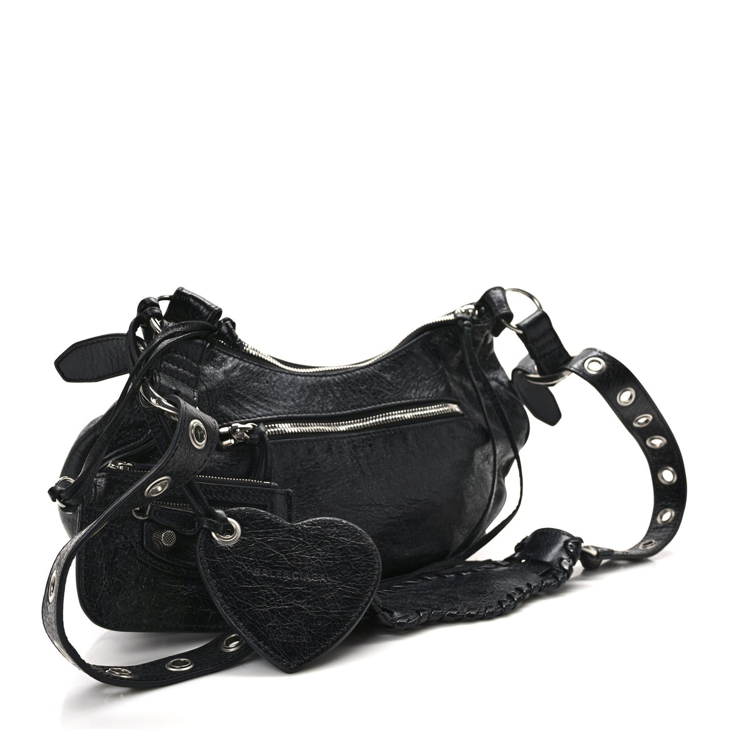 Agneau Arena Small Le Cagole Shoulder Bag Black