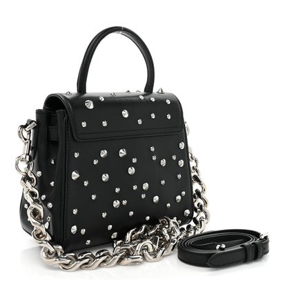 Versace Grained Calfskin Spiked Small La Medusa Top Handle Bag Black 3 of 8
