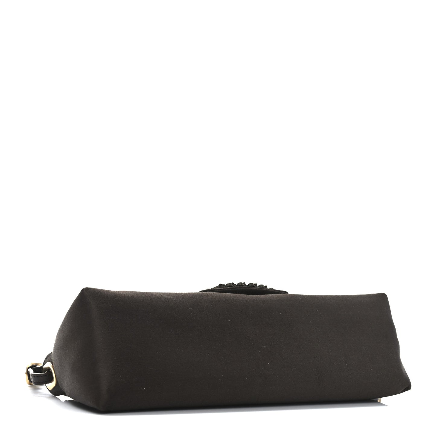 Satin Crystal Pochette Shoulder Bag Brown