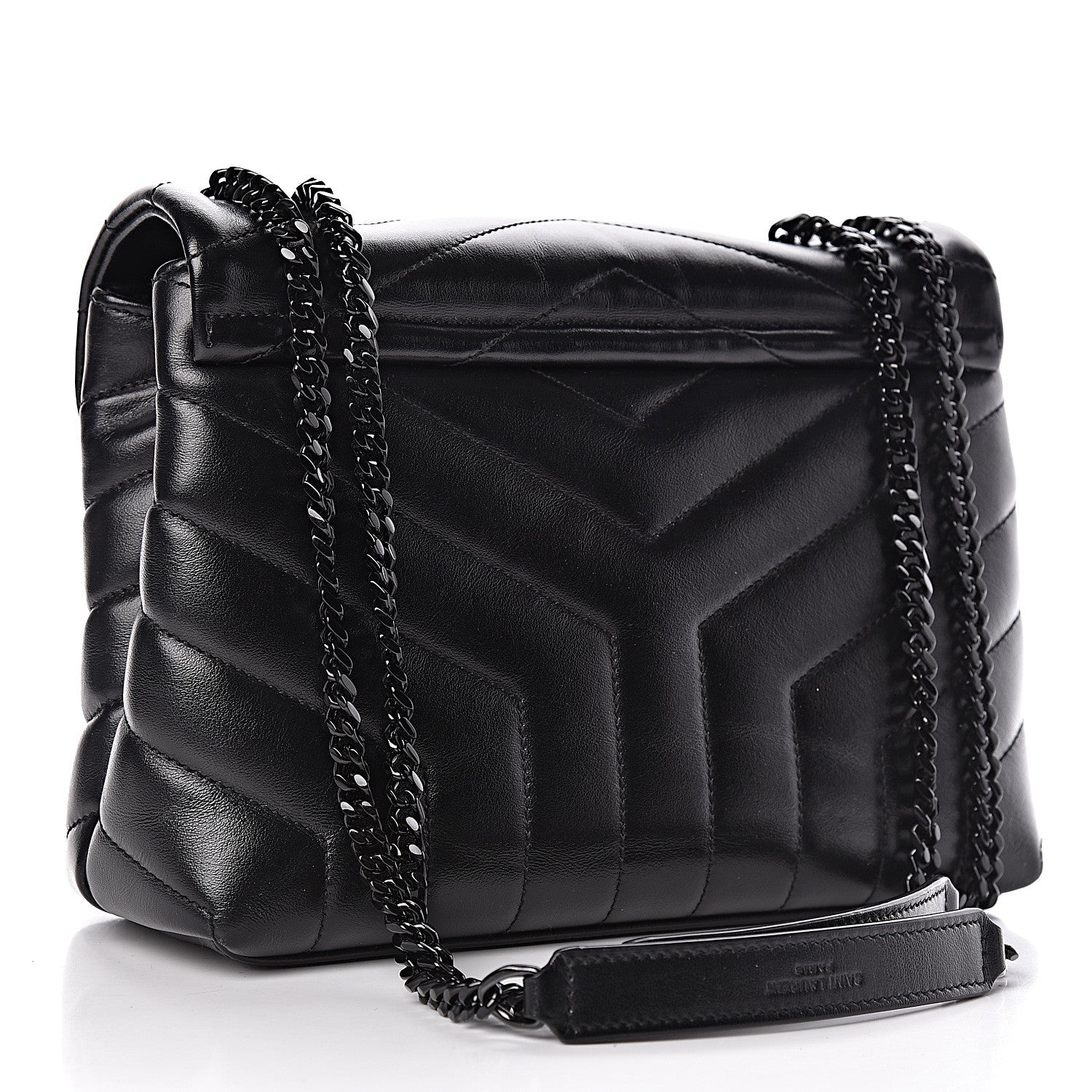 Saint Laurent Calfskin Y Quilted Monogram Small Loulou Chain Satchel Black 3 of 10