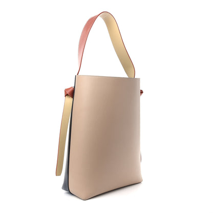 Celine Shiny Smooth Calfskin Small Twisted Cabas Navy Beige 3 of 9