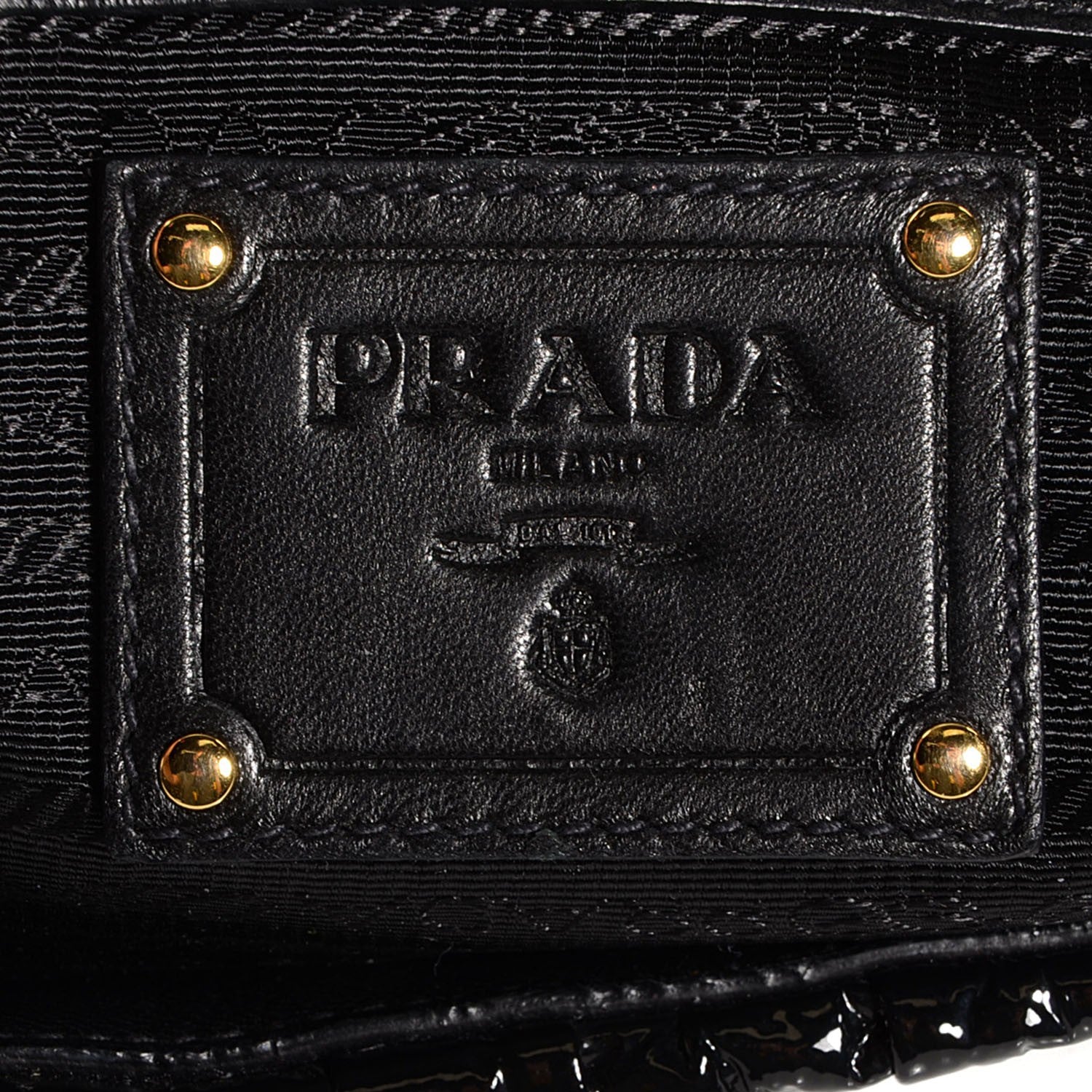 Prada Vernice Gaufre Shoulder Bag Black 6 of 12