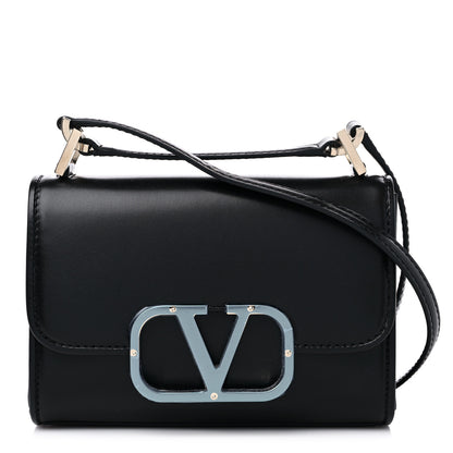 Valentino Garavani Smooth Calfskin Small VLogo Shoulder Bag Black 1 of 9