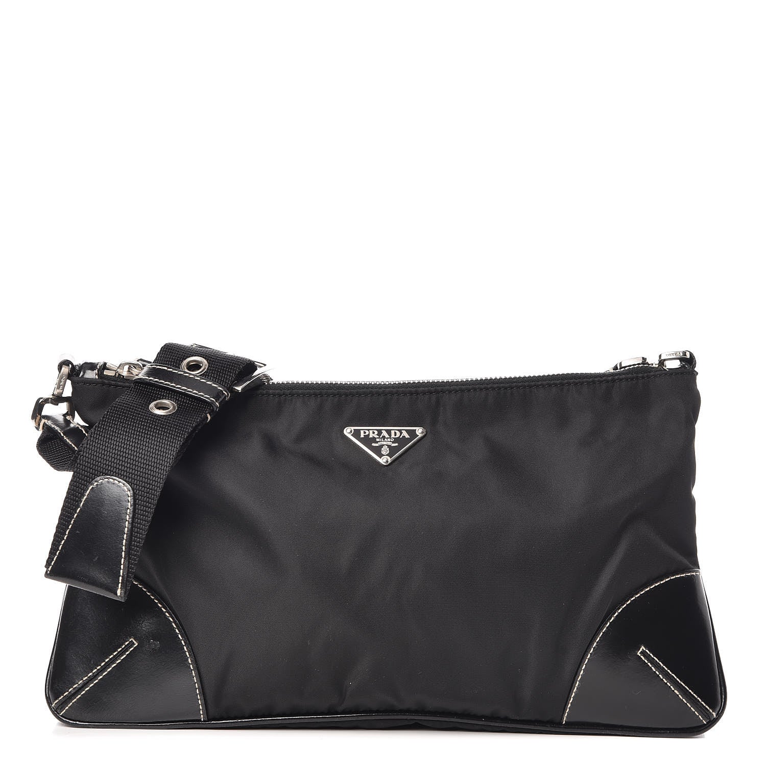 Prada Tessuto Nylon Shoulder Bag Black 1 of 10