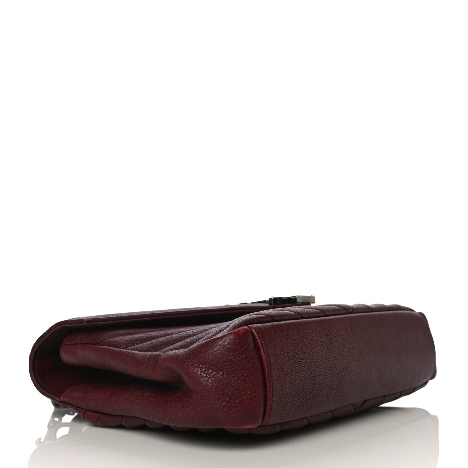 Saint Laurent Sheepskin Matelasse Chevron Monogram Medium College Bag Rouge Legion 3 of 24