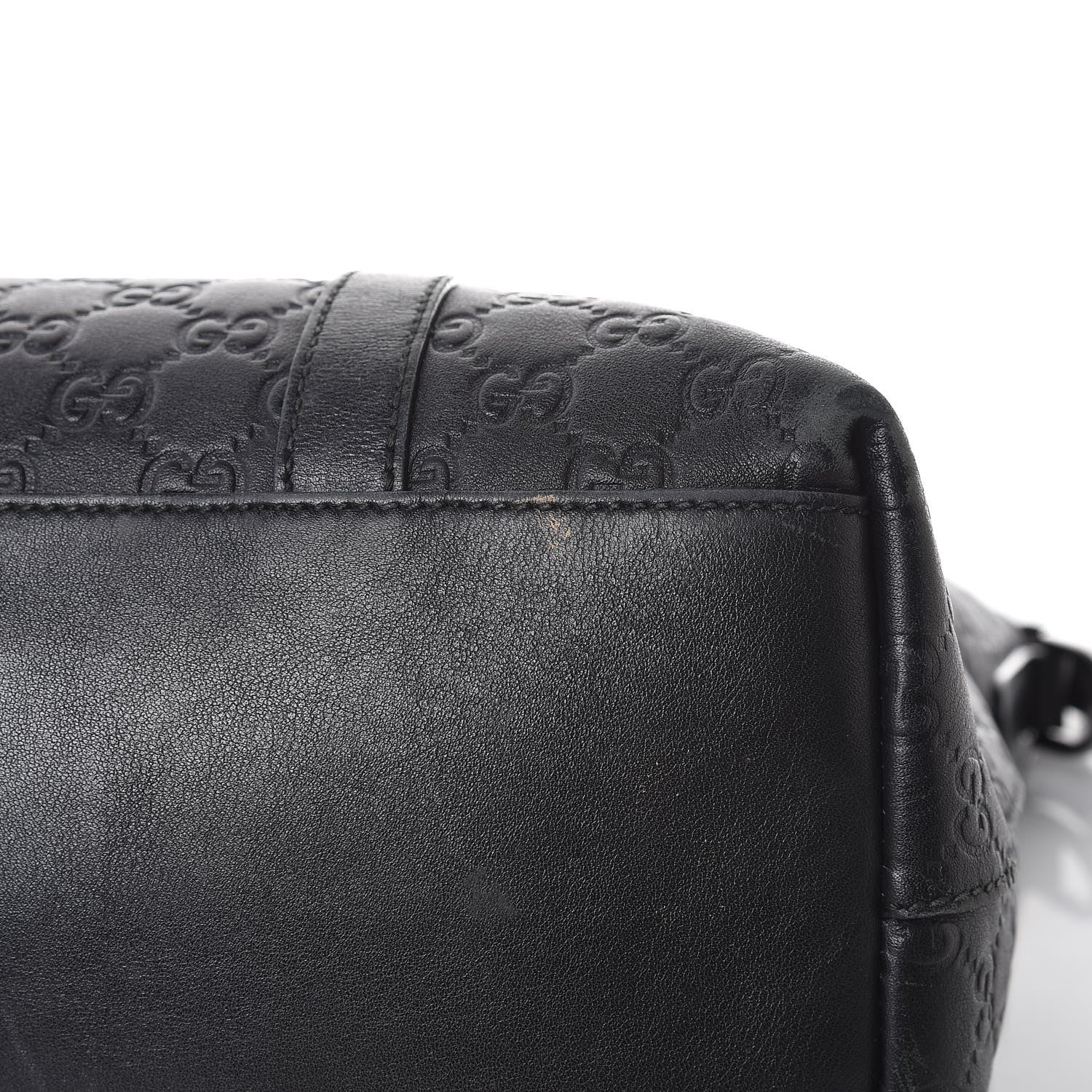 Gucci Guccissima Large GG Charm Convertible Dome Satchel Black 10 of 12