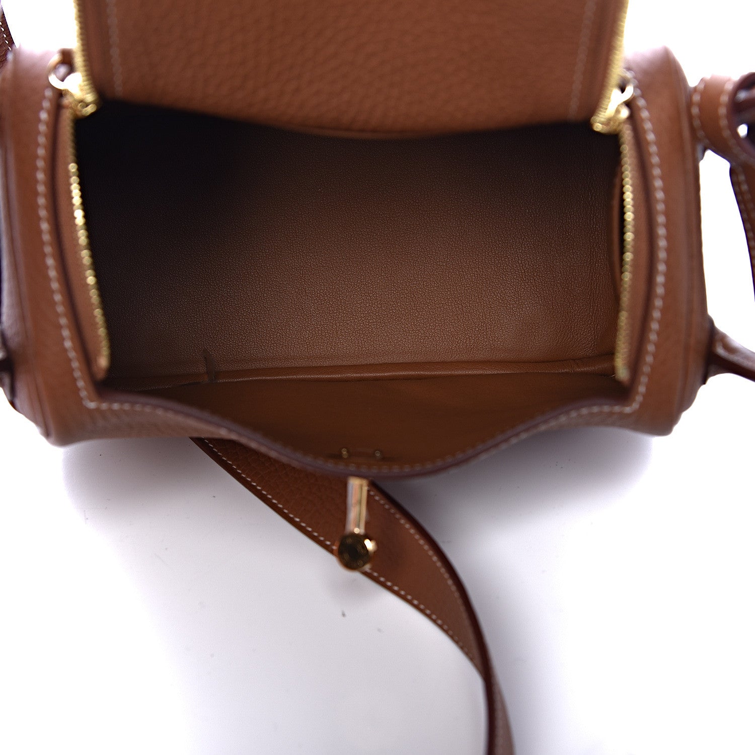 Hermes Taurillon Clemence Mini Lindy 20 Gold 5 of 11