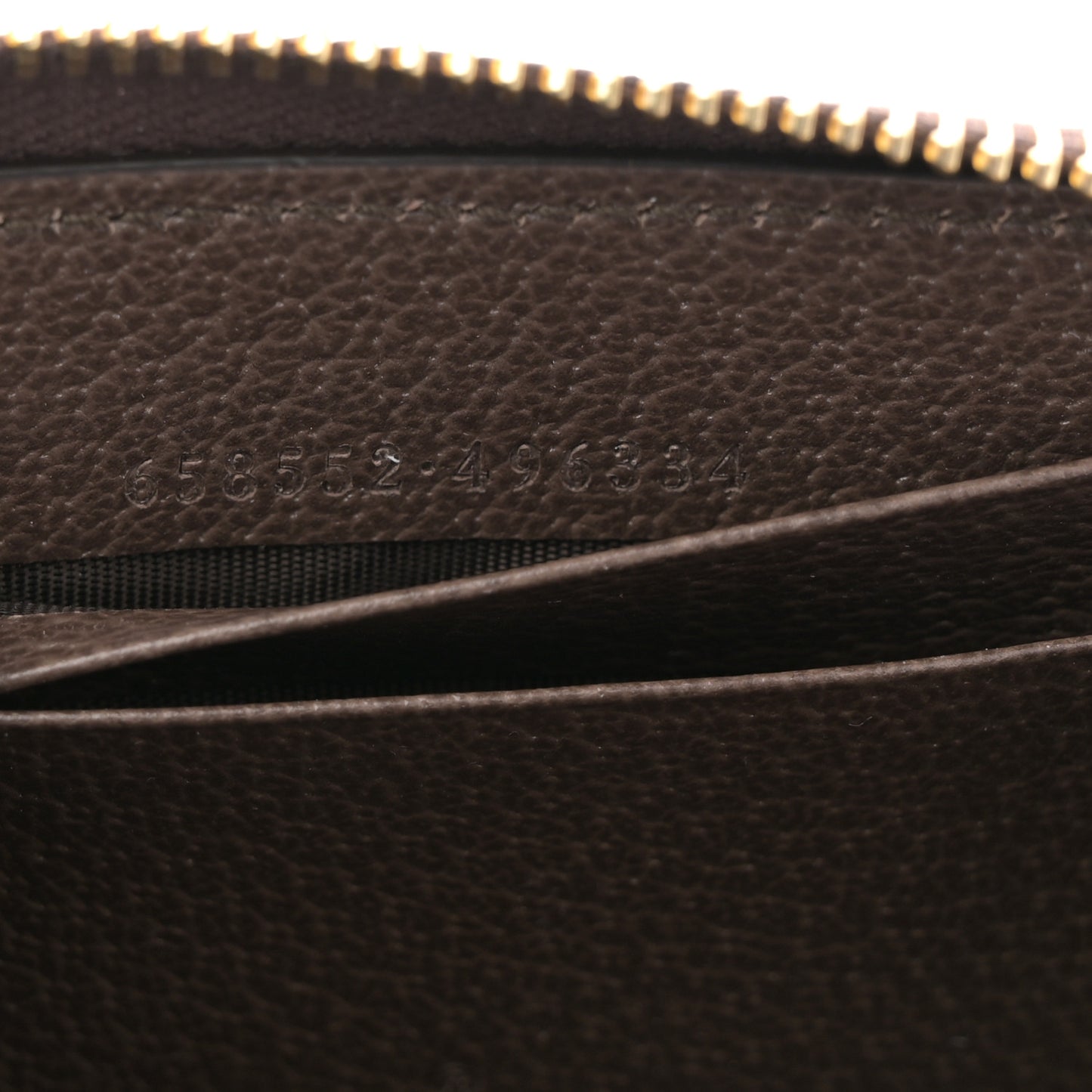 GG Supreme Monogram Textured Dollar Calfskin Web Ophidia Zip Around Card Case Wallet Beige Ebony New Acero
