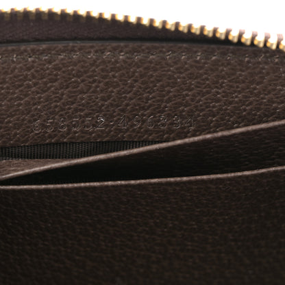 Gucci GG Supreme Monogram Textured Dollar Calfskin Web Ophidia Zip Around Card Case Wallet Beige Ebony New Acero 6 of 7
