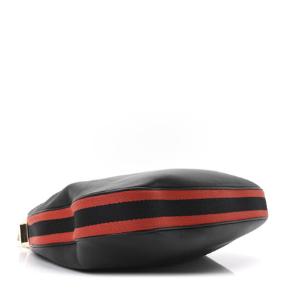 Gucci Aria Calfskin Web Large Attache Shoulder Bag Black 4 of 10