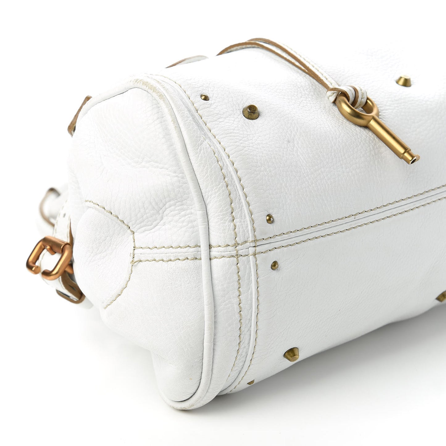 Calfskin Medium Paddington Satchel White