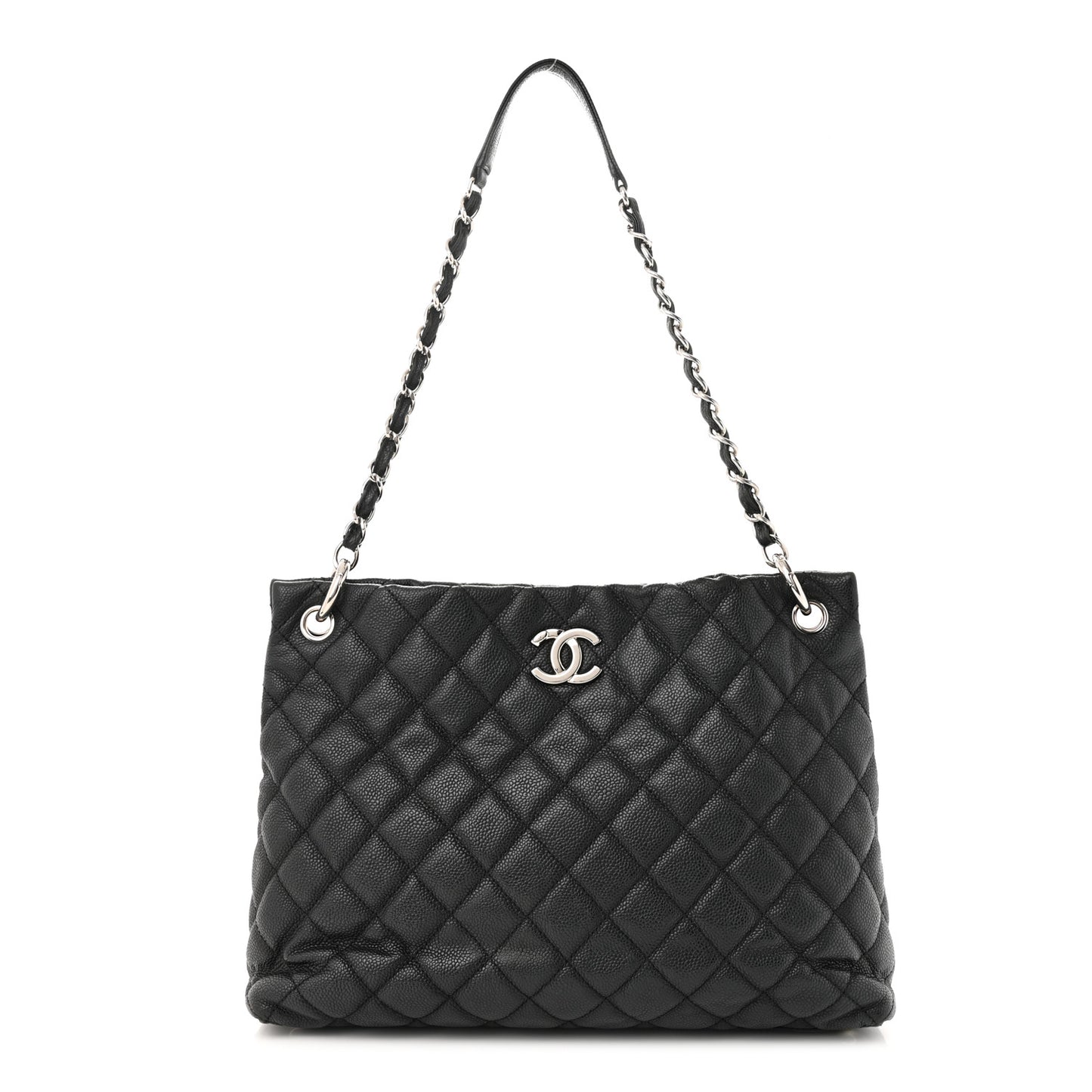 Caviar Quilted Easy Zip Tote Black