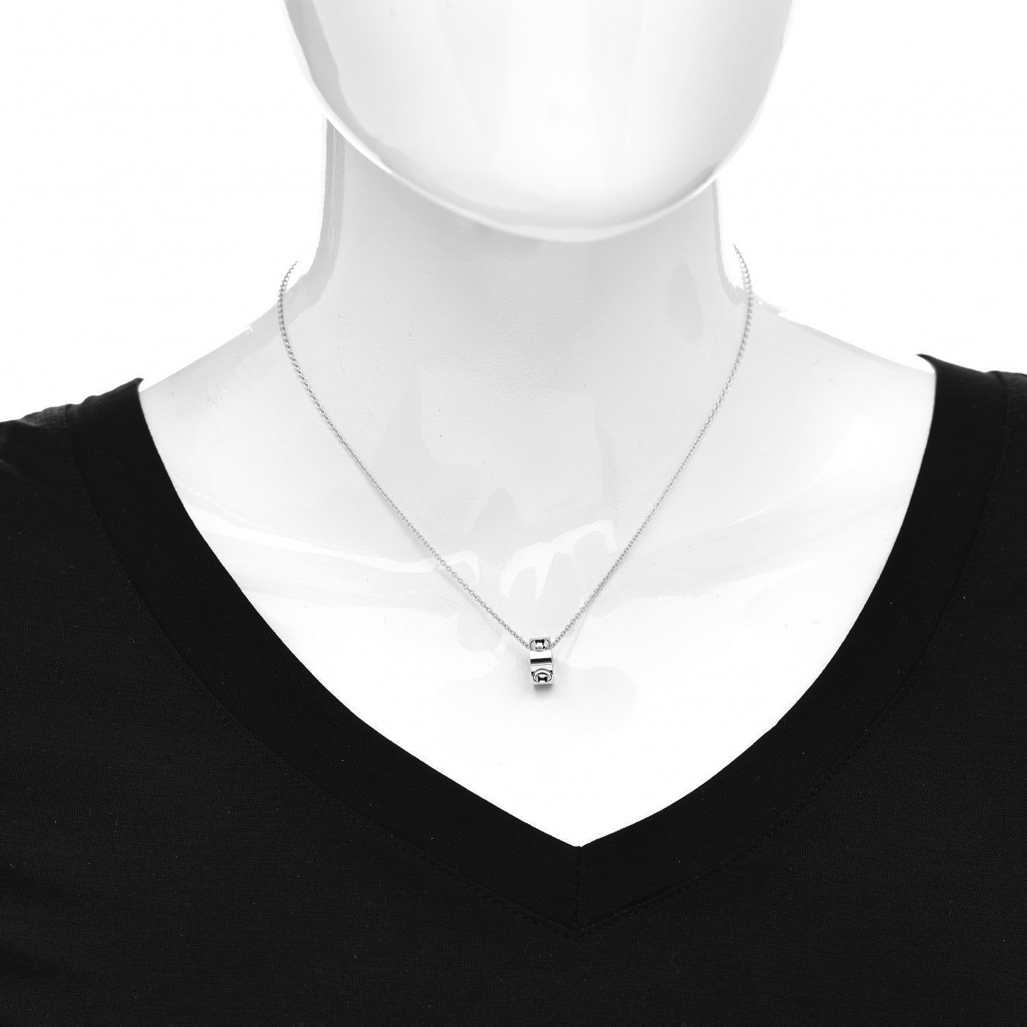 Louis Vuitton 18K White Gold Empreinte Pendant Necklace 2 of 4