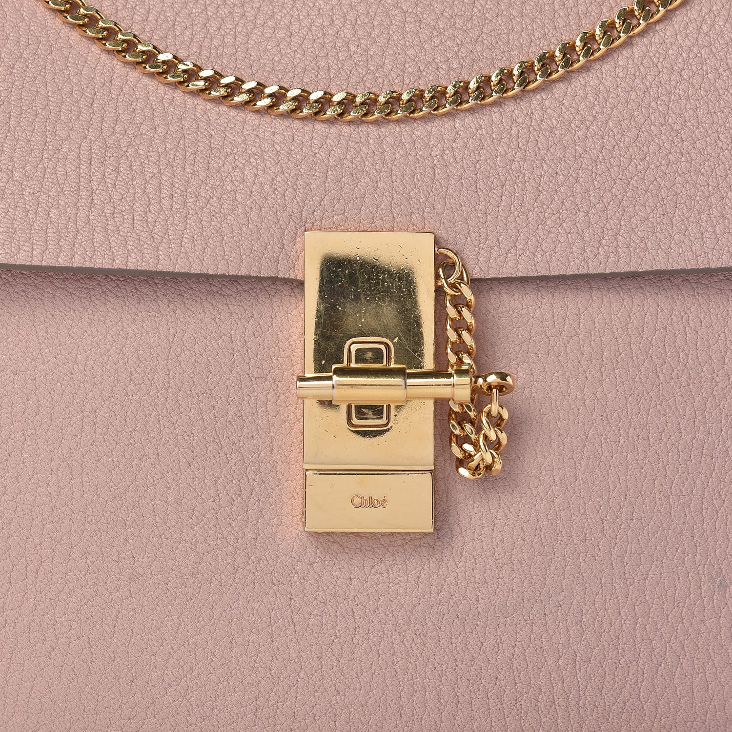 Chloe Grained Lambskin Drew Shoulder Bag Cement Pink 15 of 15