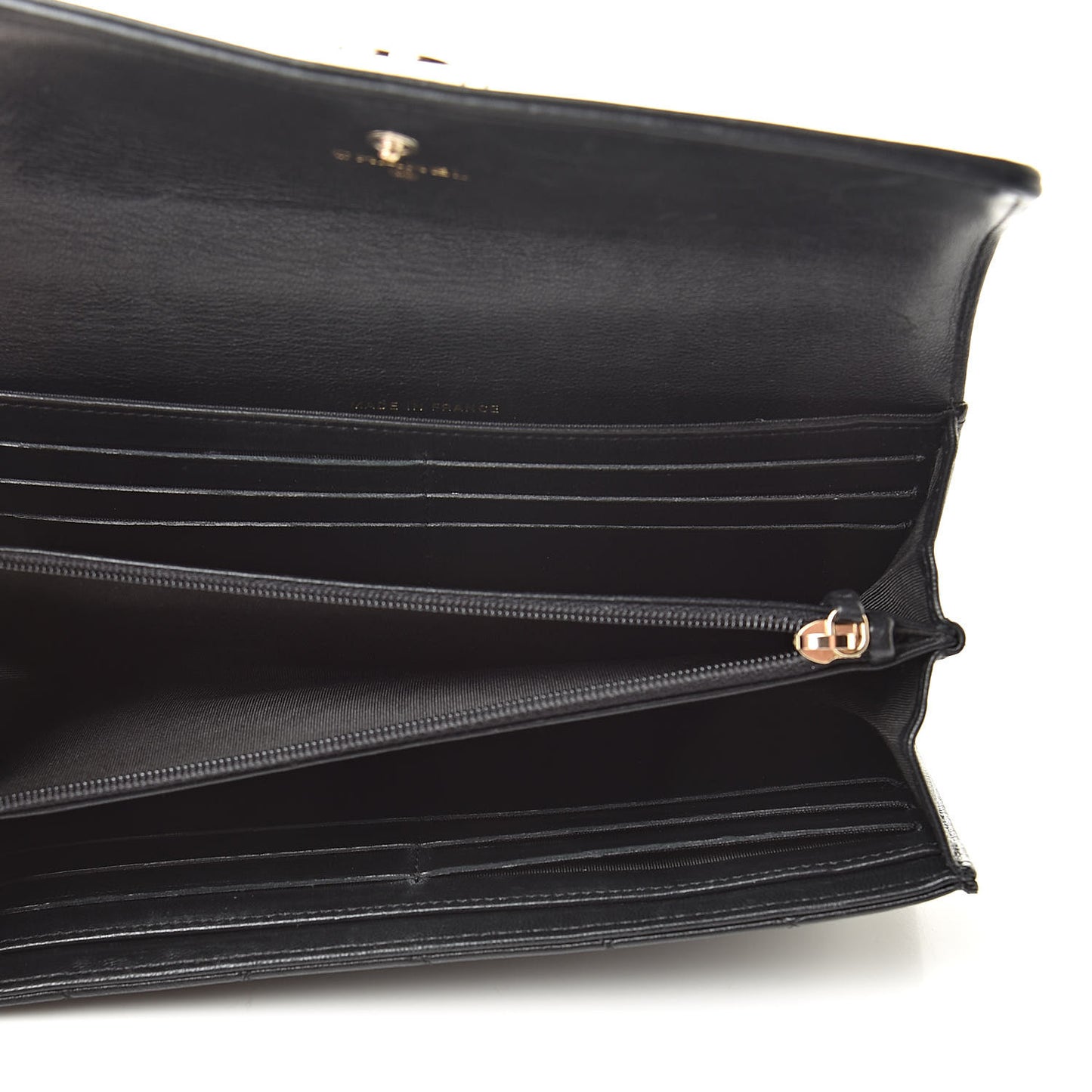 Lambskin Quilted Boy Flap Wallet Black