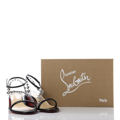 Christian Louboutin Calfskin PVC Corinne 55 Sandals 39 Black 9 of 9
