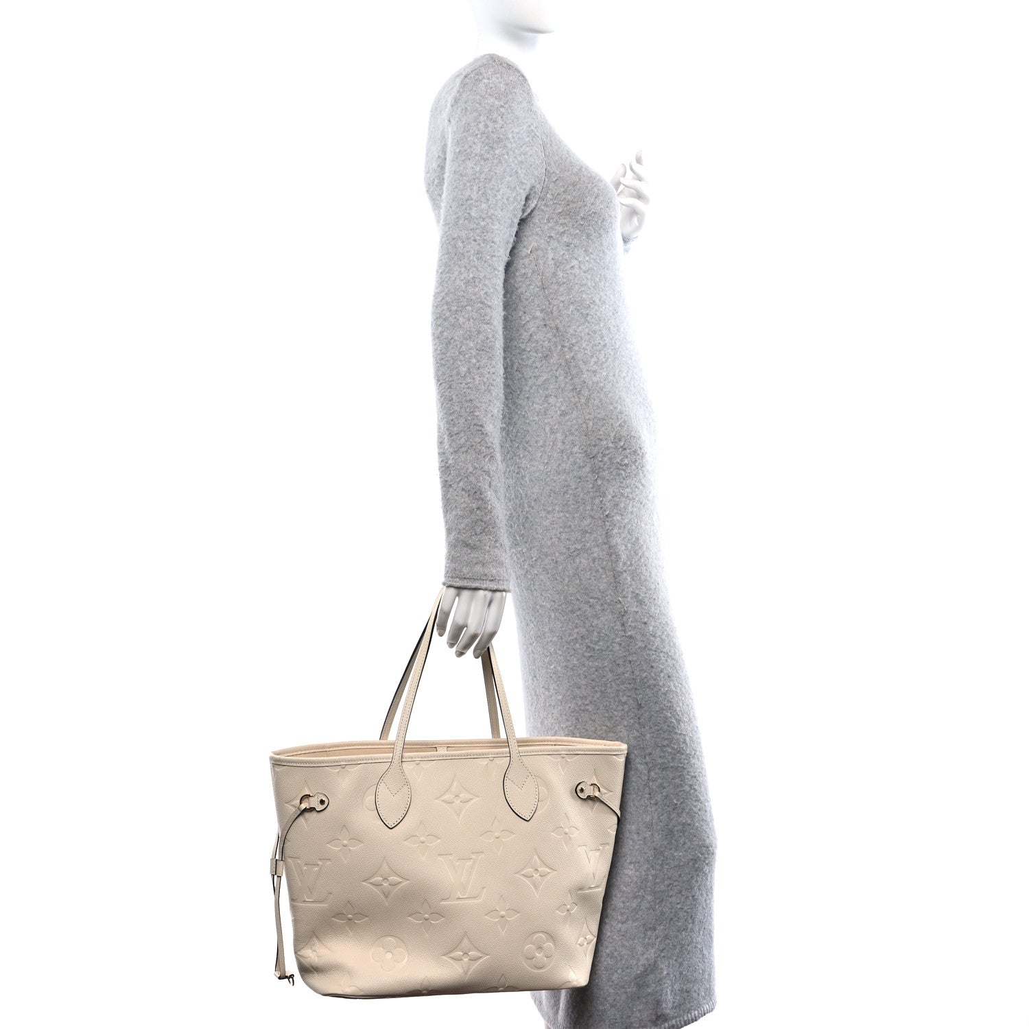 Louis Vuitton Empreinte Monogram Giant Neverfull MM Cream 2 of 9