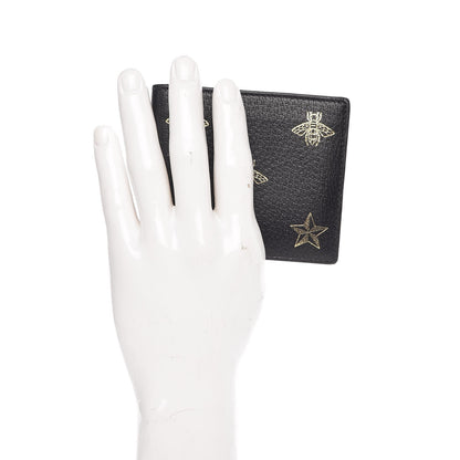 Gucci Calfskin Bee Star Bi-Fold Wallet Black 2 of 8