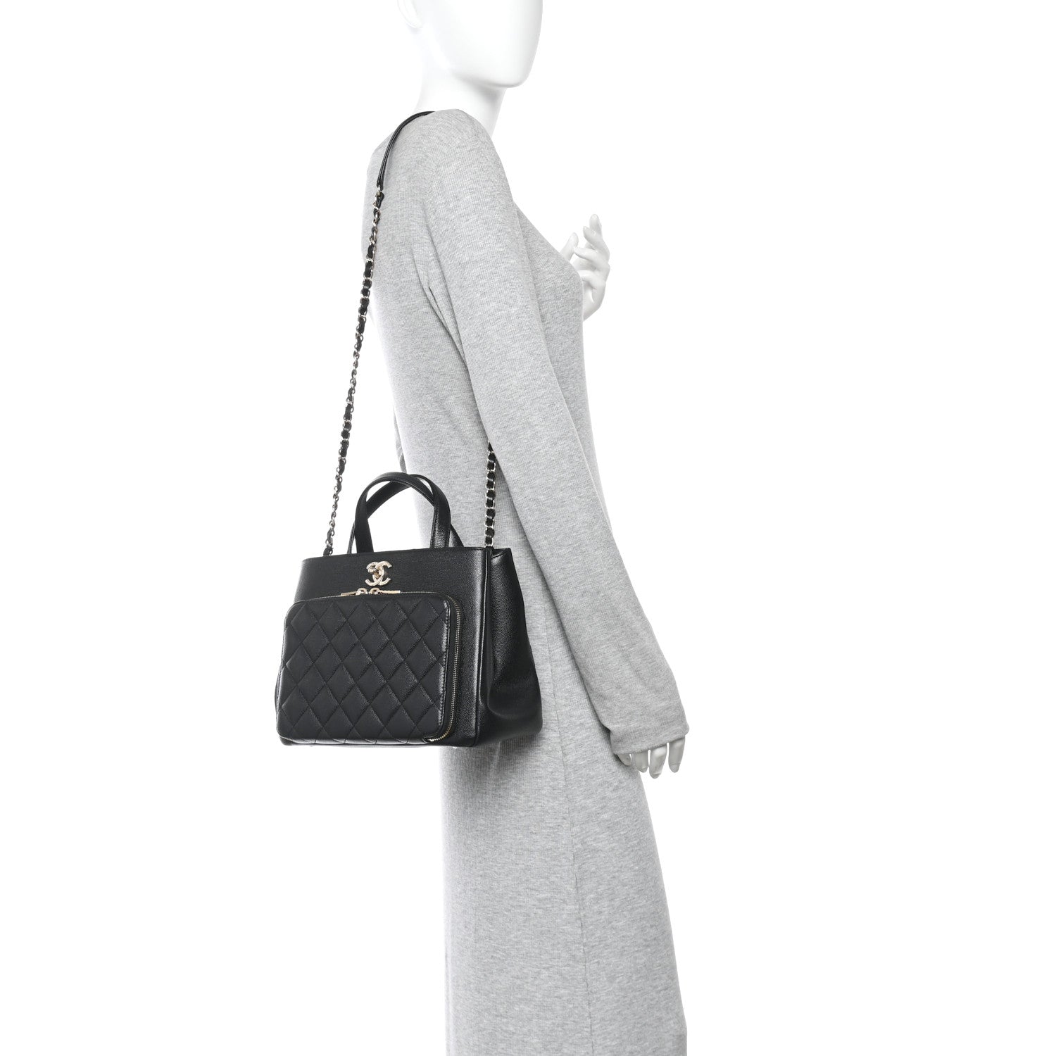 Chanel Caviar Quilted Small Business Affinity Shopping Bag Black 2 of 10