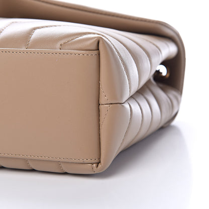 Saint Laurent Calfskin Y Quilted Monogram Small Loulou Chain Satchel Dark Beige 10 of 10
