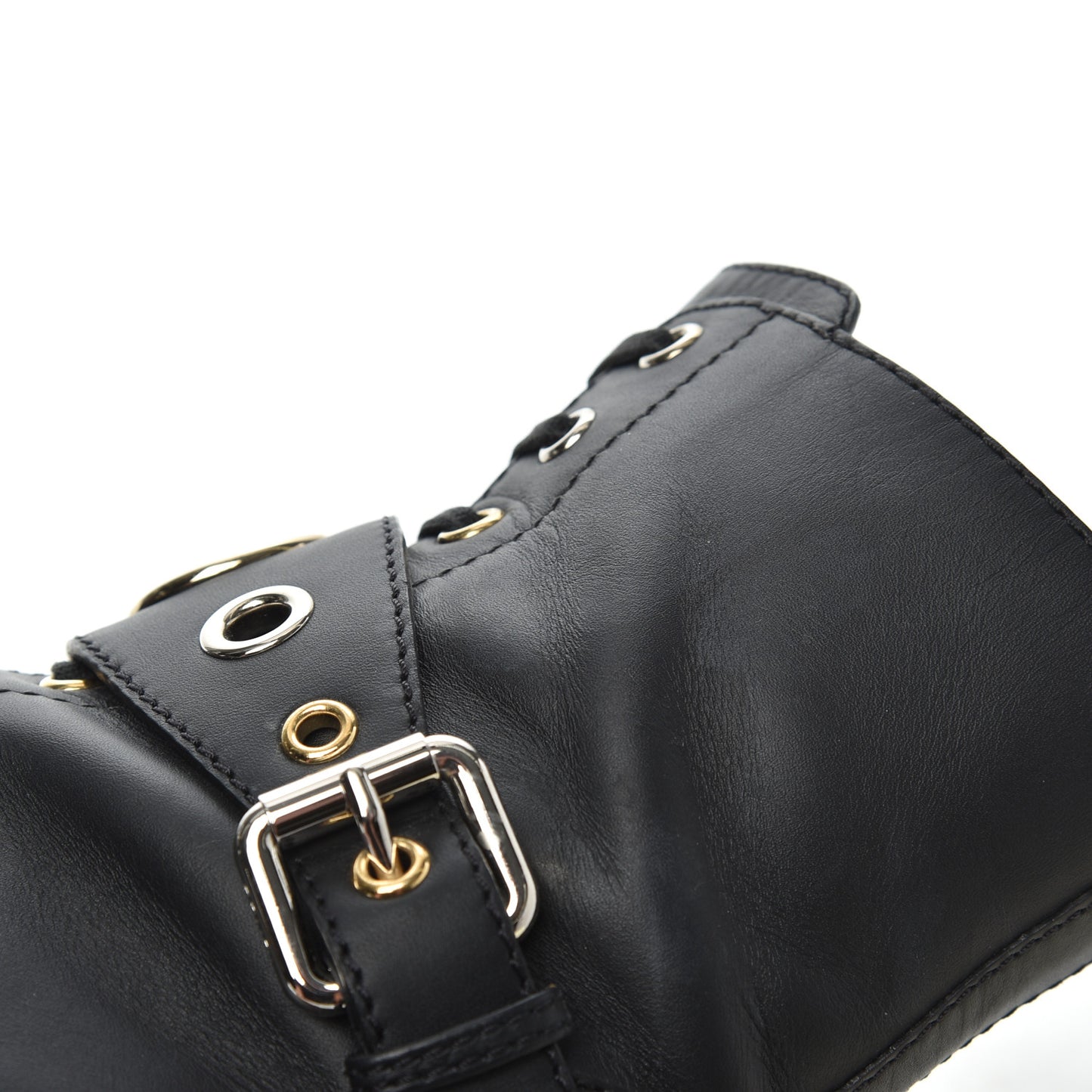 Calfskin Combat Boots 36.5 Black