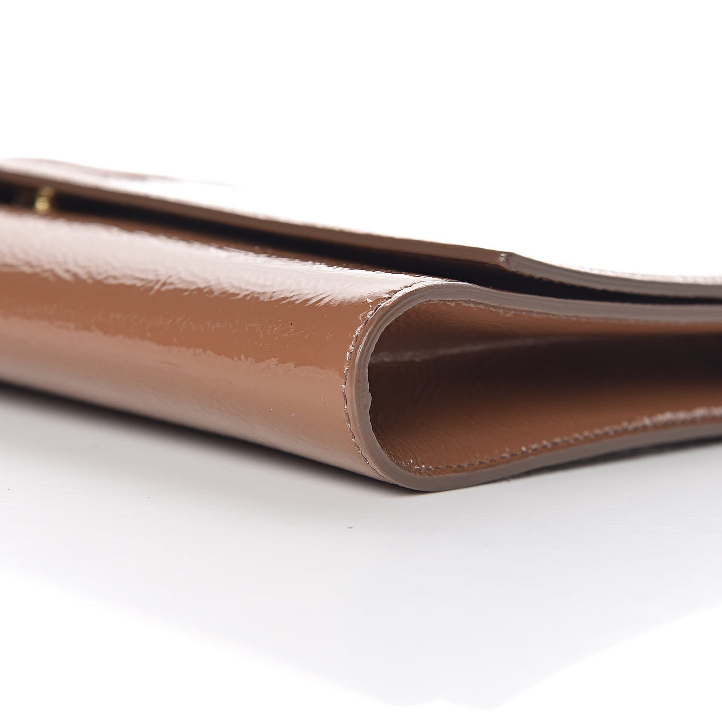 Textured Patent Calfskin Monogram Large Belle De Jour Clutch Nude