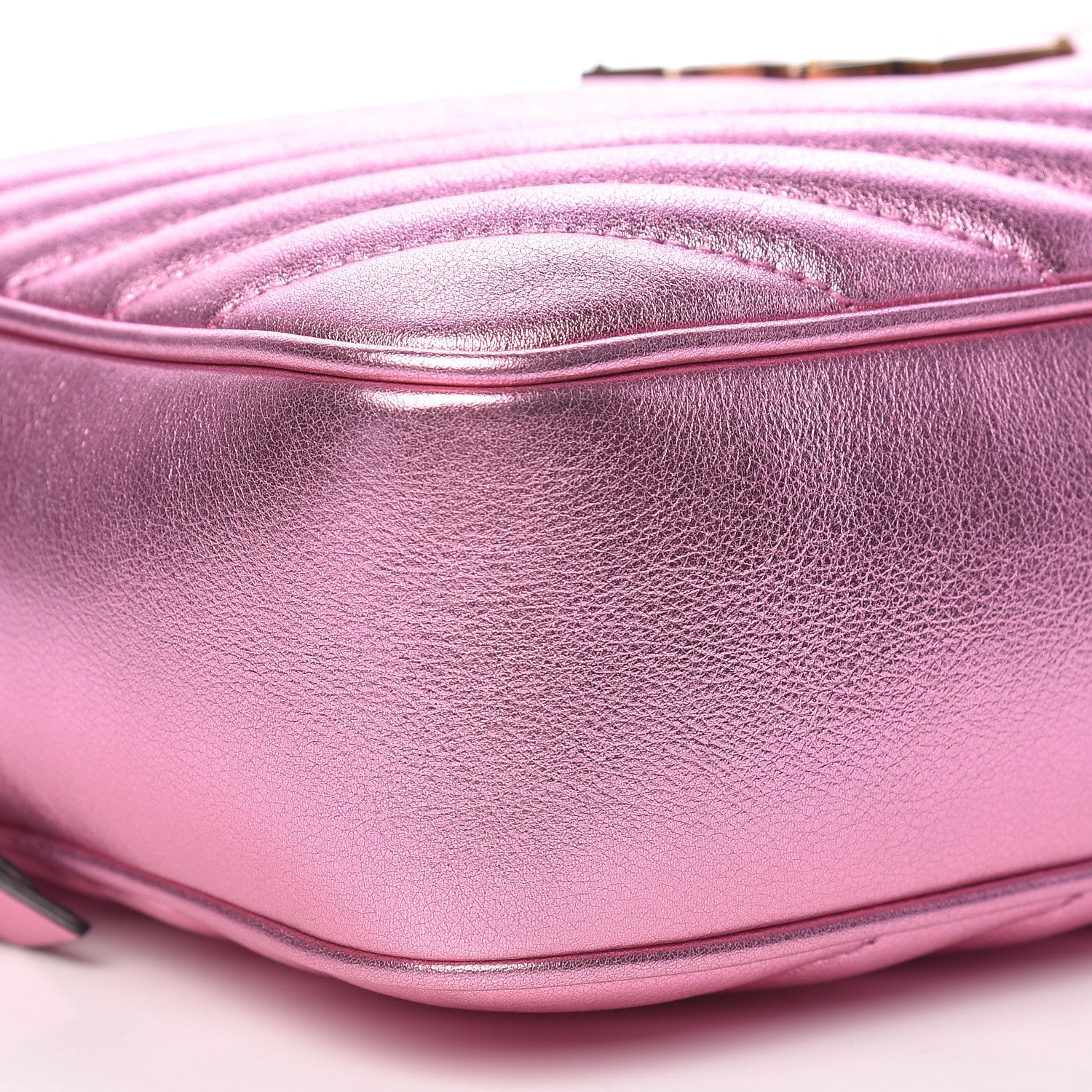 Saint Laurent Metallic Calfskin Matelasse Monogram Lou Camera Bag Vegas Pink 8 of 10
