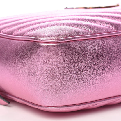 Saint Laurent Metallic Calfskin Matelasse Monogram Lou Camera Bag Vegas Pink 8 of 10
