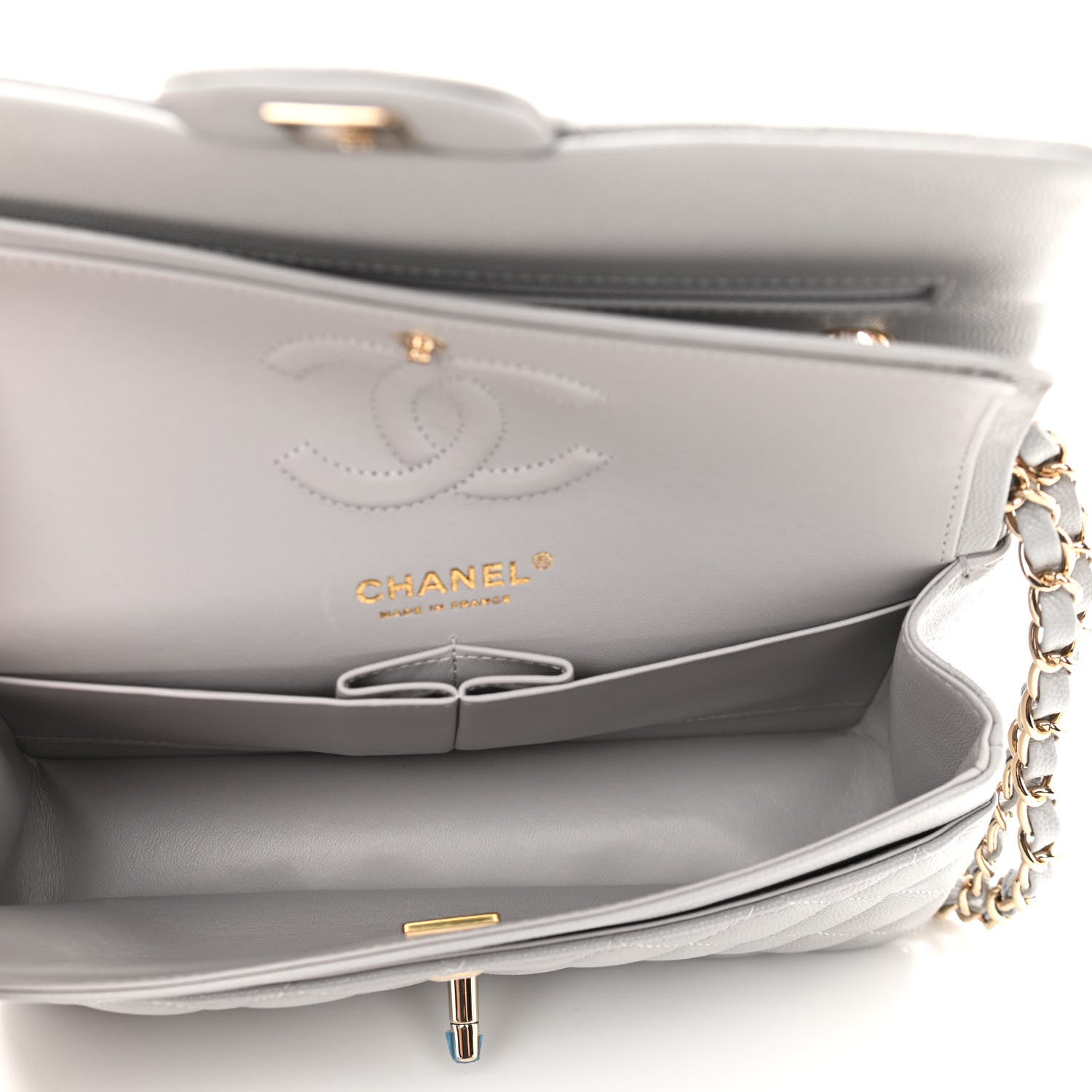 Chanel Caviar Quilted Small Double Flap Grey 5 of 11