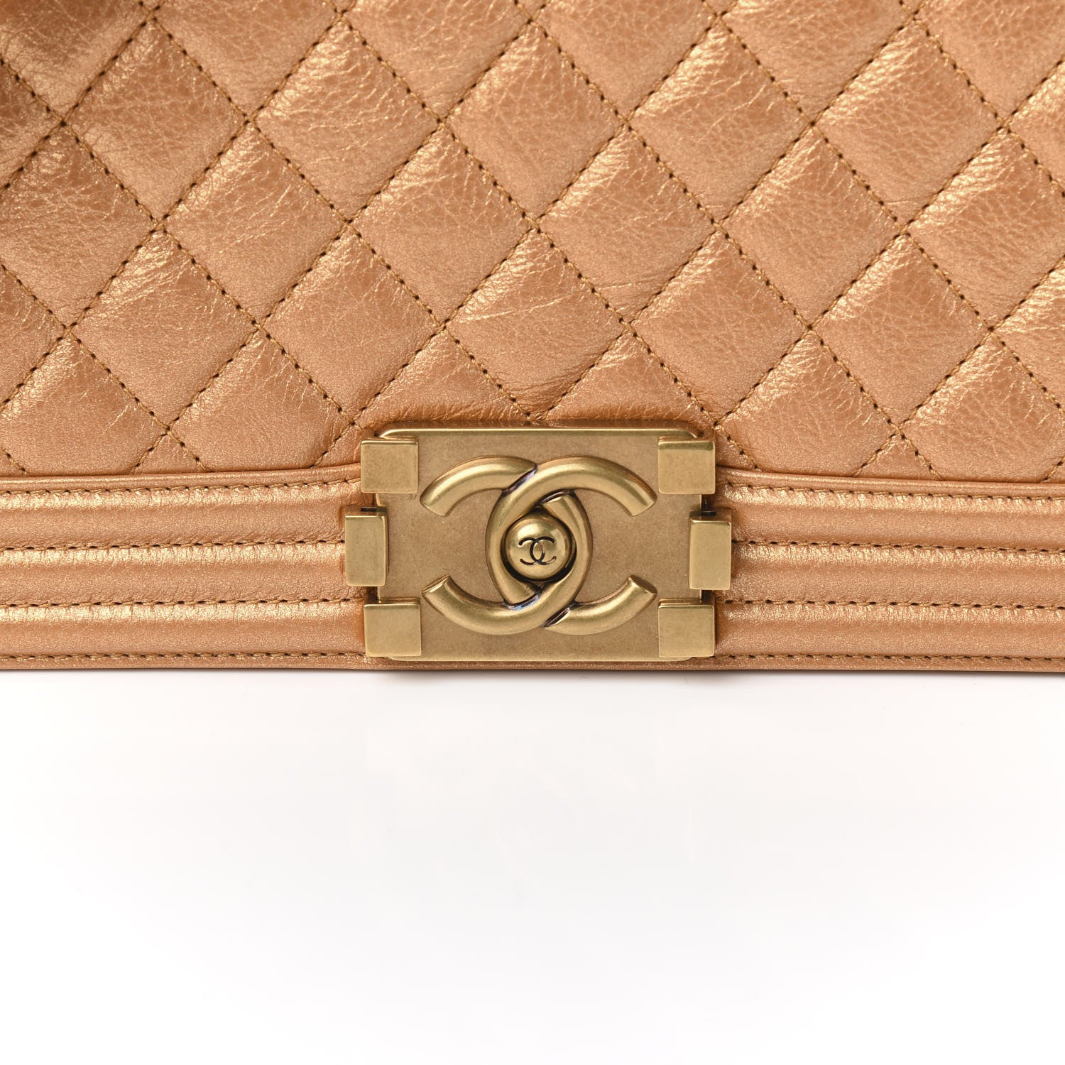 Chanel Metallic Calfskin Quilted Medium Boy Flap Gold 9 of 10