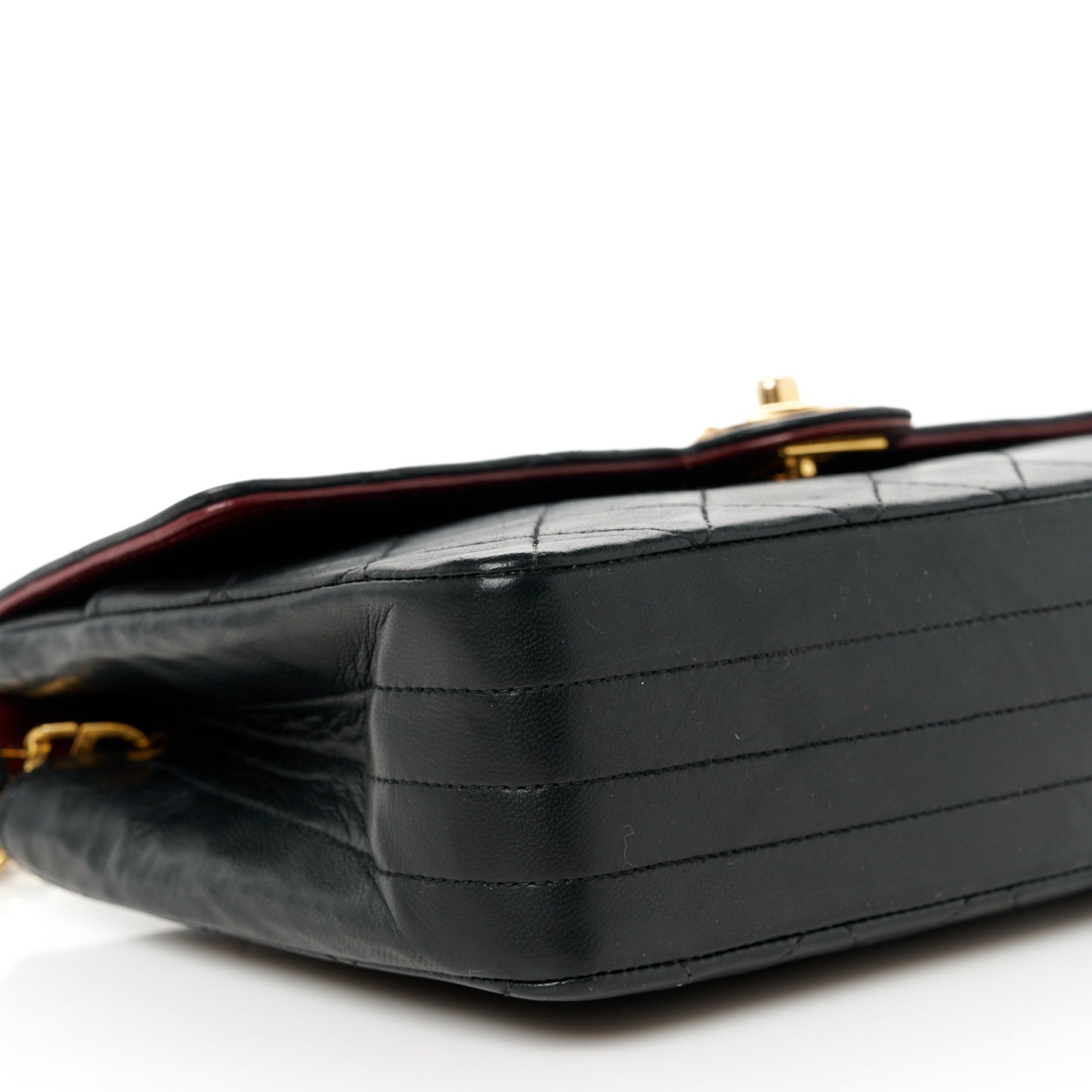 Lambskin Quilted Small Single Flap Bag Black