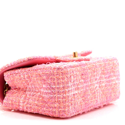 Chanel Tweed Quilted Mini Rectangular Flap Pink Orange White 9 of 11
