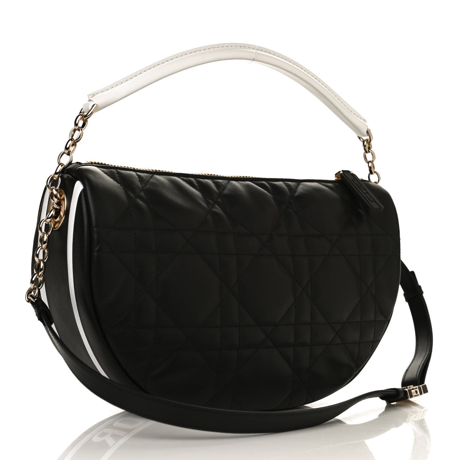 Christian Dior Lambskin Cannage Medium Dior Vibe Hobo Bag Black 3 of 10