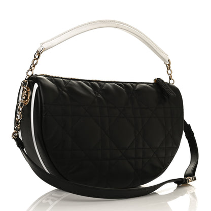 Christian Dior Lambskin Cannage Medium Dior Vibe Hobo Bag Black 3 of 10