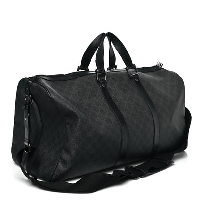 Gucci GG Supreme Monogram Medium Carry-On Duffle Bag Black Grey 3 of 12