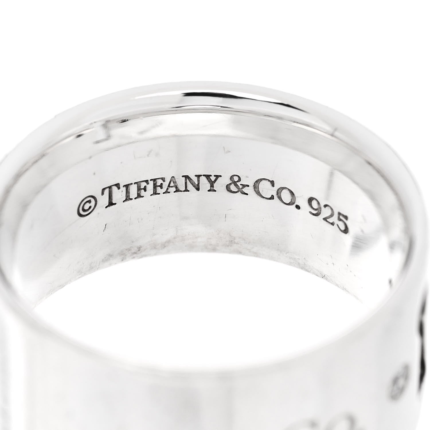 Tiffany Sterling Silver Diamond Wide Locks Band Ring 49 5 4 of 4