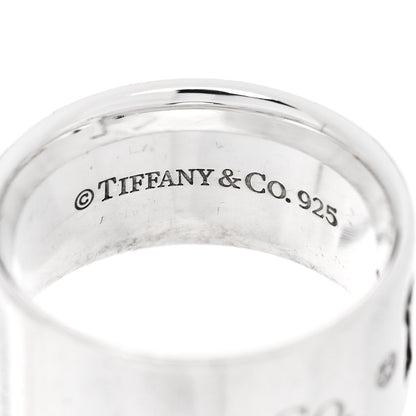 Tiffany Sterling Silver Diamond Wide Locks Band Ring 49 5 4 of 4